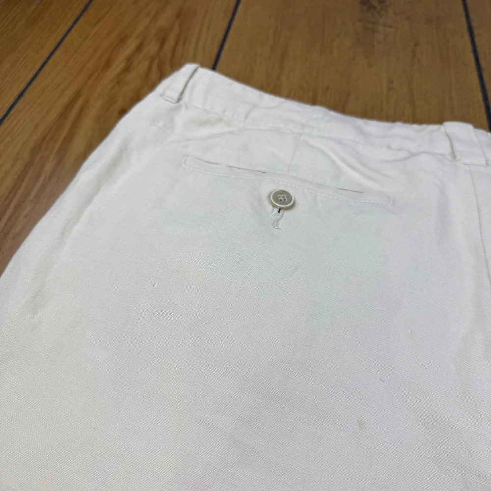 Tommy Bahama Mens 40x32 Cream Linen Silk Blend Relaxed Fit Trousers Pants
